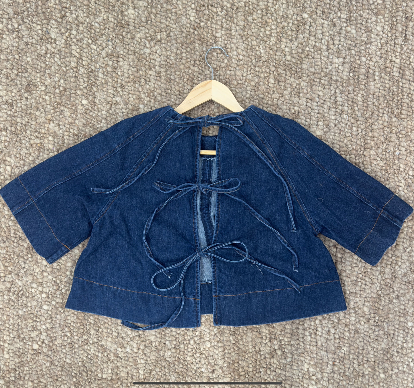 Indigo Tie-Back Crop Top