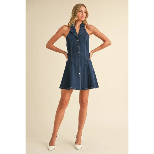 Denim Halter Dress