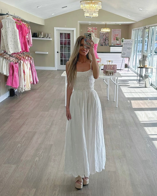 Eyelet Lace Midi Dress