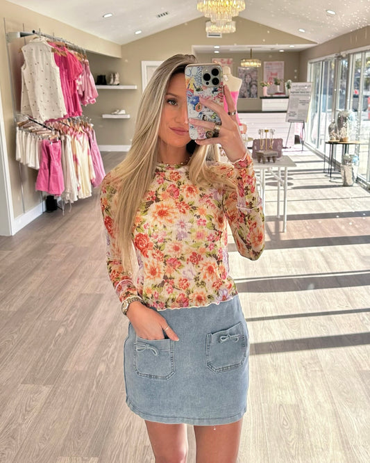 Denim Bow Skort